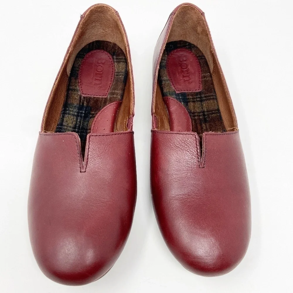 BORN | Red Leather Serba Slip-ons Women's 7 - Picture 6 of 12